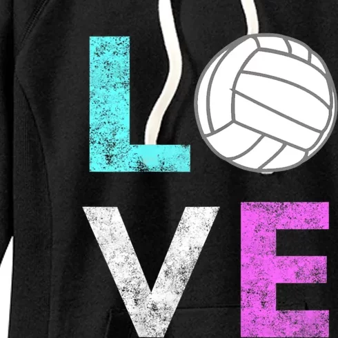 Girls Love Volleyball Best Fun Birthday Gift TShirt Women's Fleece Hoodie