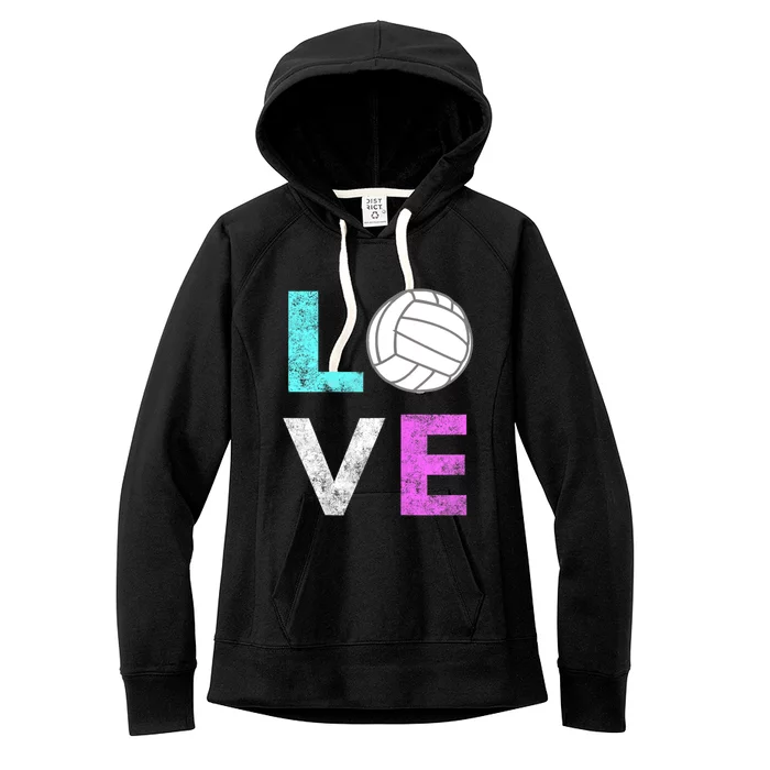 Girls Love Volleyball Best Fun Birthday Gift TShirt Women's Fleece Hoodie