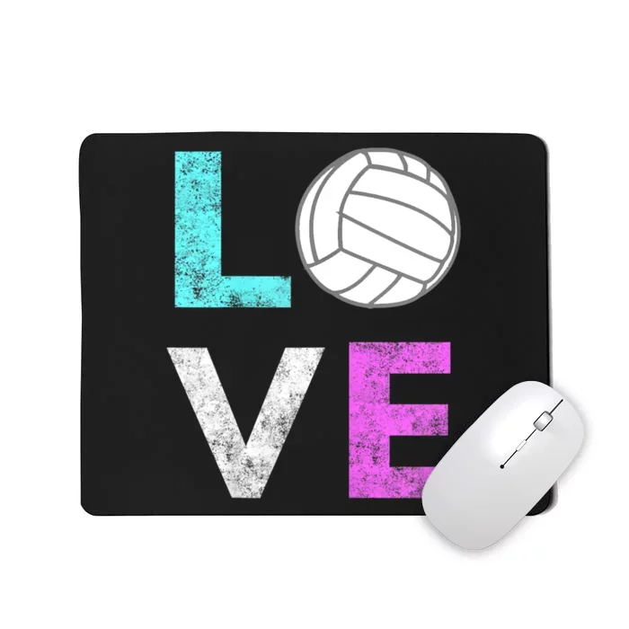 Girls Love Volleyball Best Fun Birthday Gift TShirt Mousepad