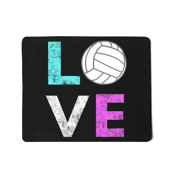 Girls Love Volleyball Best Fun Birthday Gift TShirt Mousepad