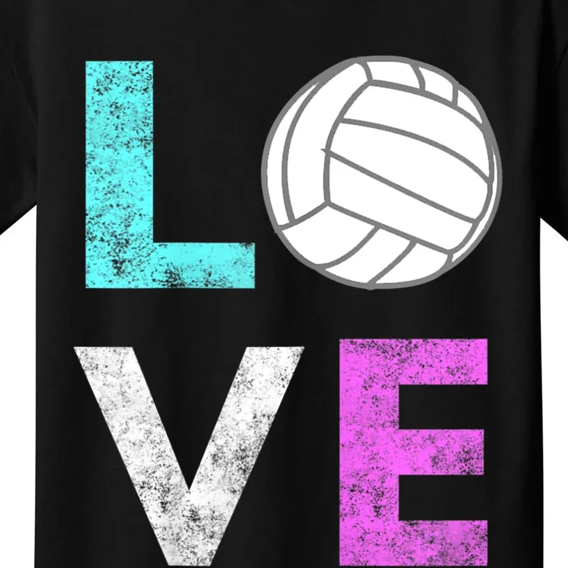 Girls Love Volleyball Best Fun Birthday Gift TShirt Kids T-Shirt