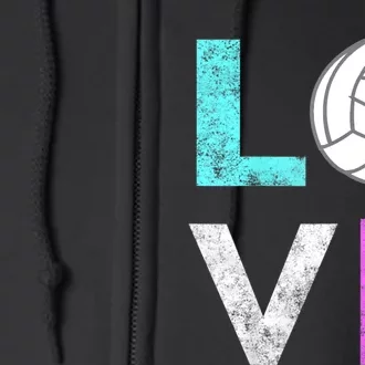 Girls Love Volleyball Best Fun Birthday Gift TShirt Full Zip Hoodie