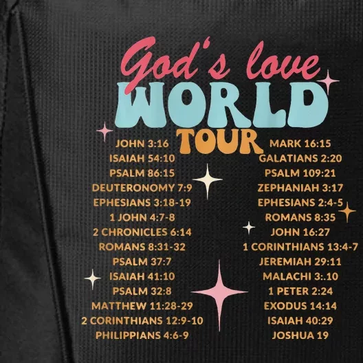 God's Love World Tour Christian Bible Verse Aesthetic (Back) City Backpack