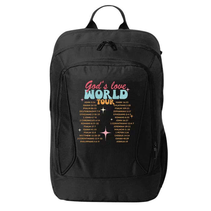 God's Love World Tour Christian Bible Verse Aesthetic (Back) City Backpack