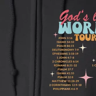 God's Love World Tour Christian Bible Verse Aesthetic (Back) Full Zip Hoodie