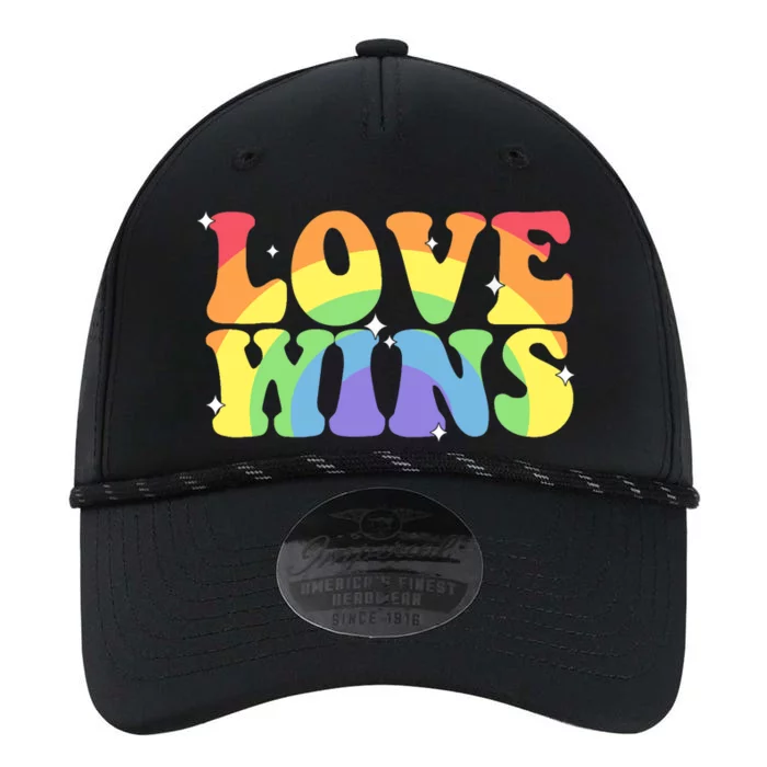 Groovy Love Wins Rainbow Pride Flag Colors LGBT Queer Ally Performance The Dyno Cap