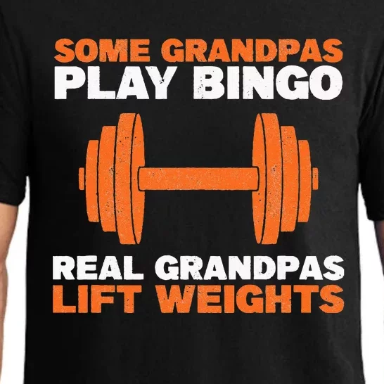 Grandpa Lift Weights Bodybuilding Grandfather Weightlifting Pajama Set