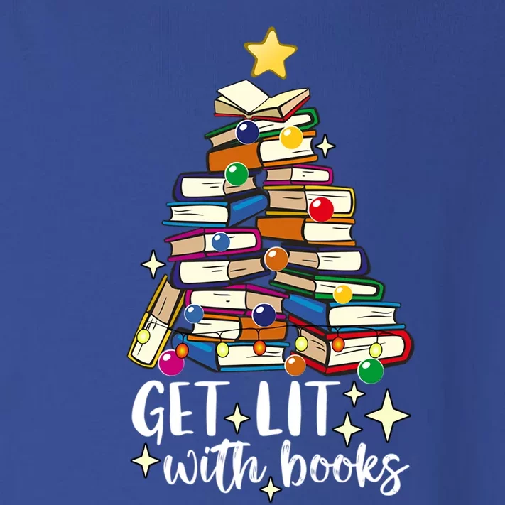 Get Lit With Books Christmas Tree Hanukkah Read Book Lover Gift Toddler Long Sleeve Shirt