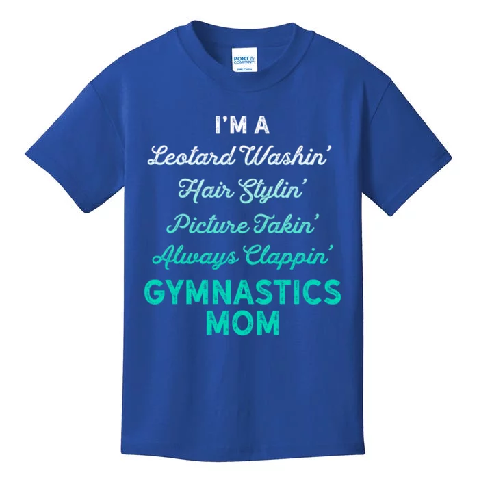 Gymnastics Leotard Washin Mom Teal Gymnast Light Gift Kids T-Shirt