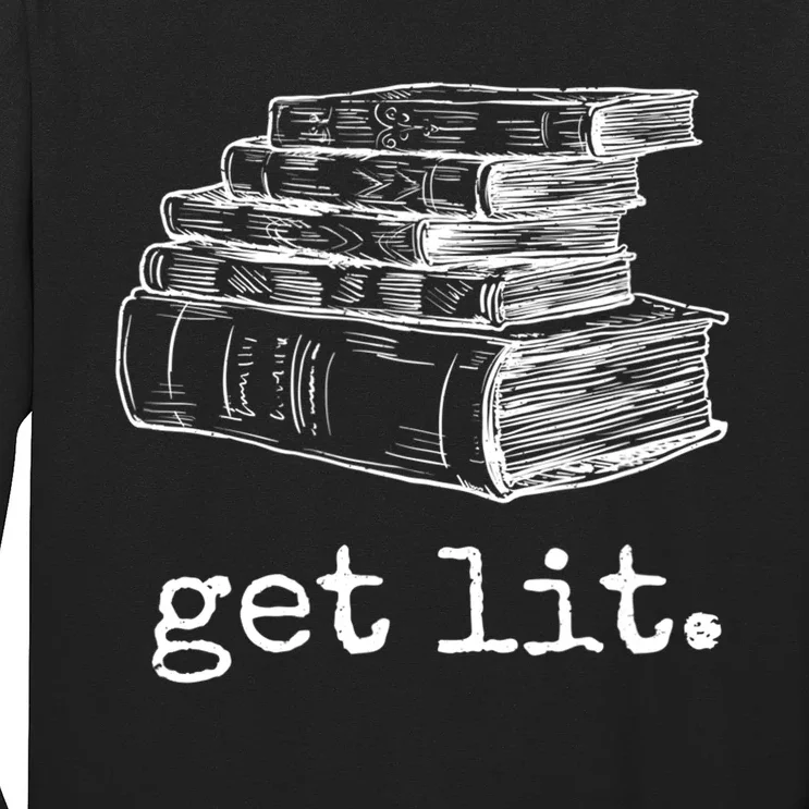 Get Lit With Books Funny Meme Gift For Book Lover, Reading TShirt Long Sleeve Shirt