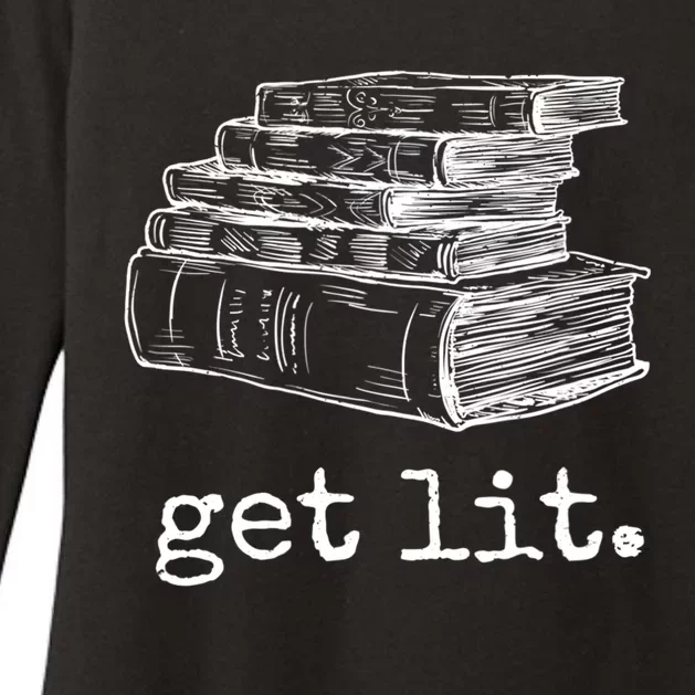 Get Lit With Books Funny Meme Gift For Book Lover, Reading TShirt Womens CVC Long Sleeve Shirt