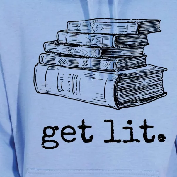 Get Lit With Books Funny Meme Gift For Book Lover, Reading TShirt Unisex Surf Hoodie