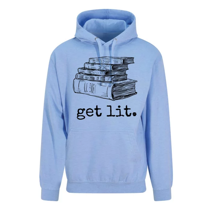 Get Lit With Books Funny Meme Gift For Book Lover, Reading TShirt Unisex Surf Hoodie