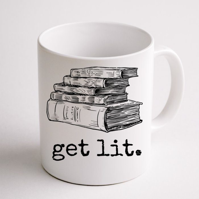 Get Lit With Books Funny Meme Gift For Book Lover, Reading TShirt Front & Back Coffee Mug