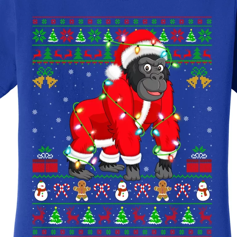 Gorilla Lover Xmas Matching Santa Ugly Gorilla Christmas Gift Women's T-Shirt