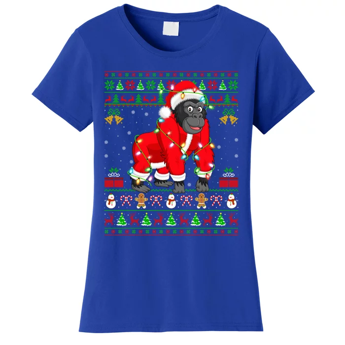 Gorilla Lover Xmas Matching Santa Ugly Gorilla Christmas Gift Women's T-Shirt