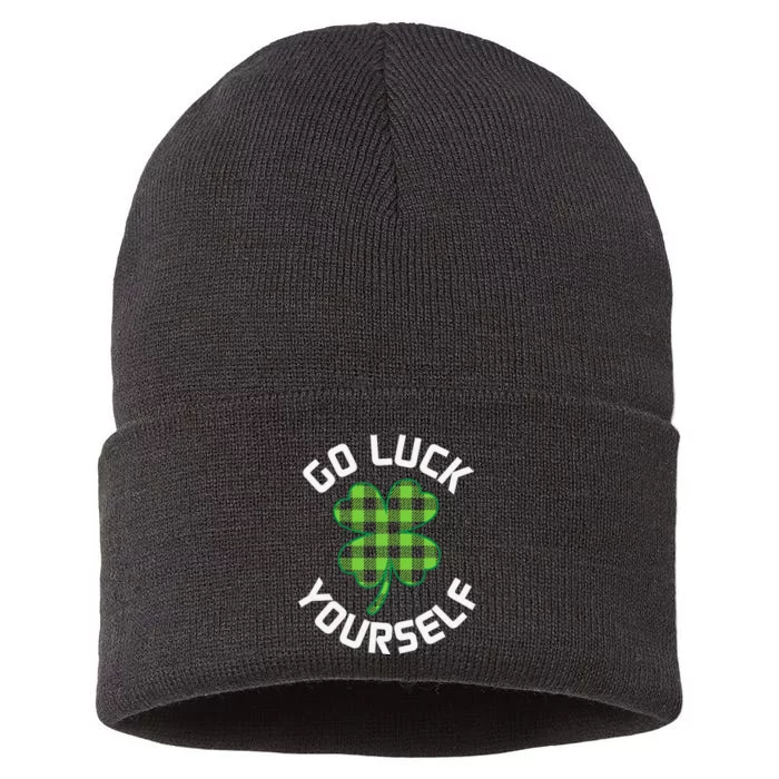 Go Luck Yourself St Patricks Day Sustainable Knit Beanie