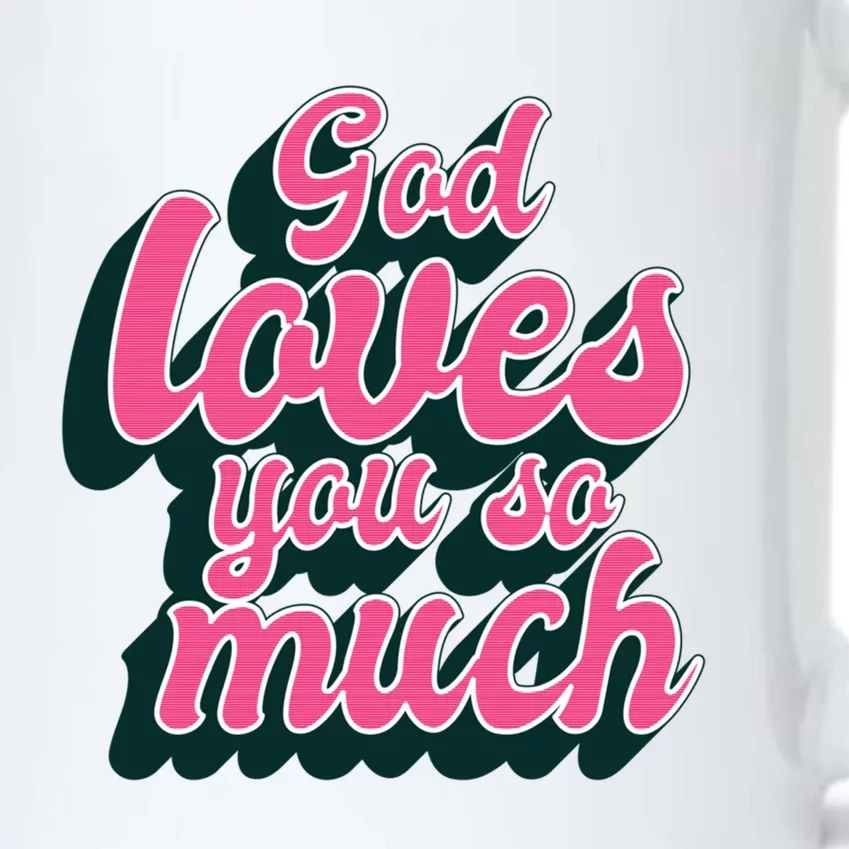 God Loves You So Much Christian Faith Message Jesus Loves U Gift Black Color Changing Mug