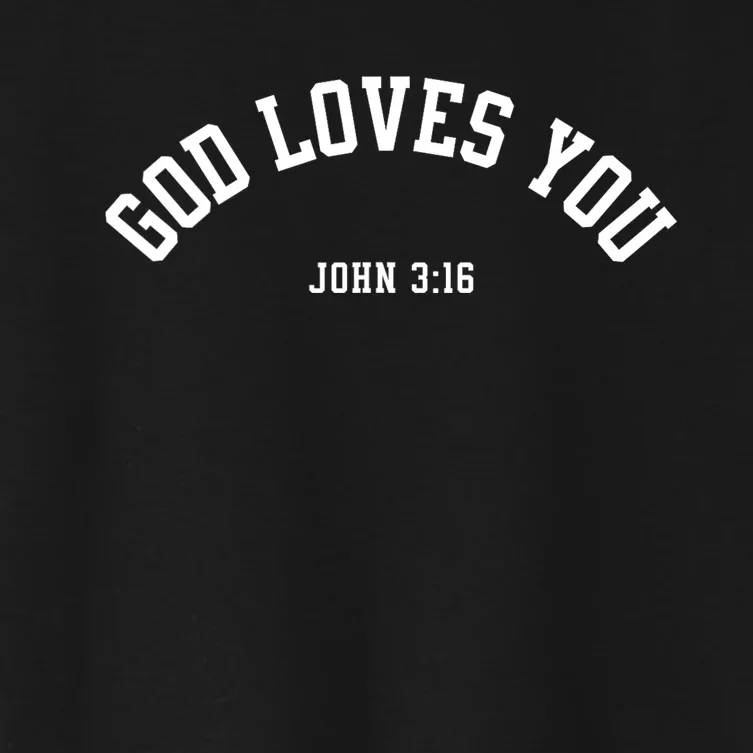 God Loves You John 3:16 Christian Inspirational Faith Based Women's Crop Top Tee