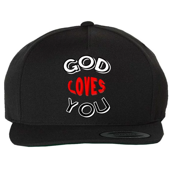 God Loves You Gift Wool Snapback Cap