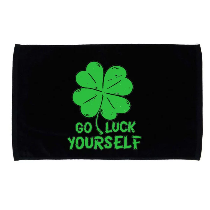 Go Luck Yourself St Patrick's Day Four Leaf Clover Lucky Microfiber Hand Towel