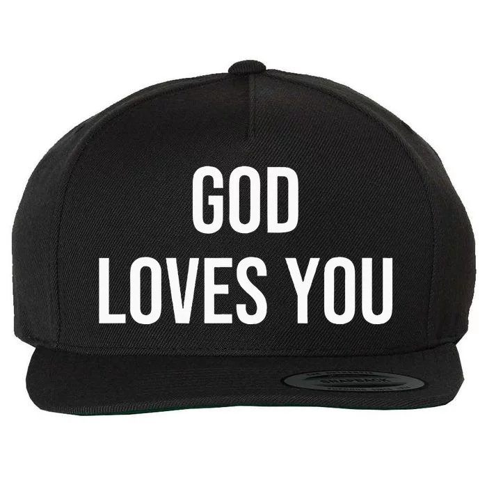 God Loves You Wool Snapback Cap