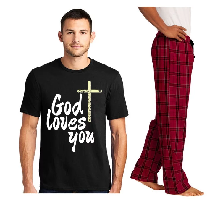 God Loves You Big Christian Cross Gift Pajama Set