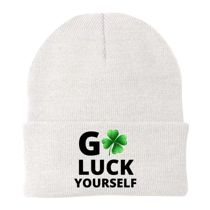 Go Luck Yourself Funny St Patricks Day Knit Cap Winter Beanie