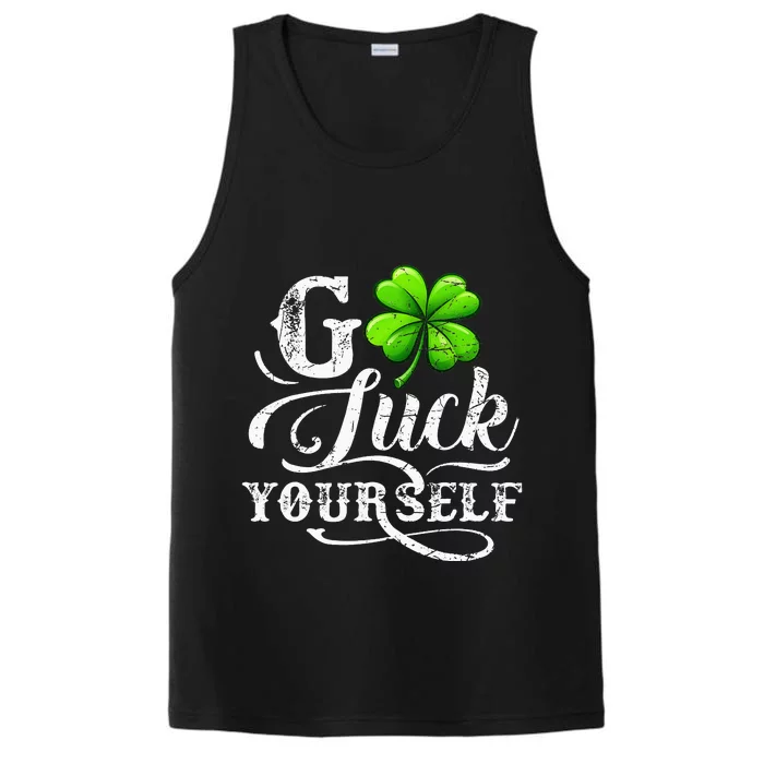 Go Luck Yourself St Patricks Day Lucky Clover Irish Performance Tank