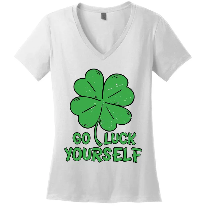 Go Luck Yourself Vintage St Patricks Day Women's V-Neck T-Shirt