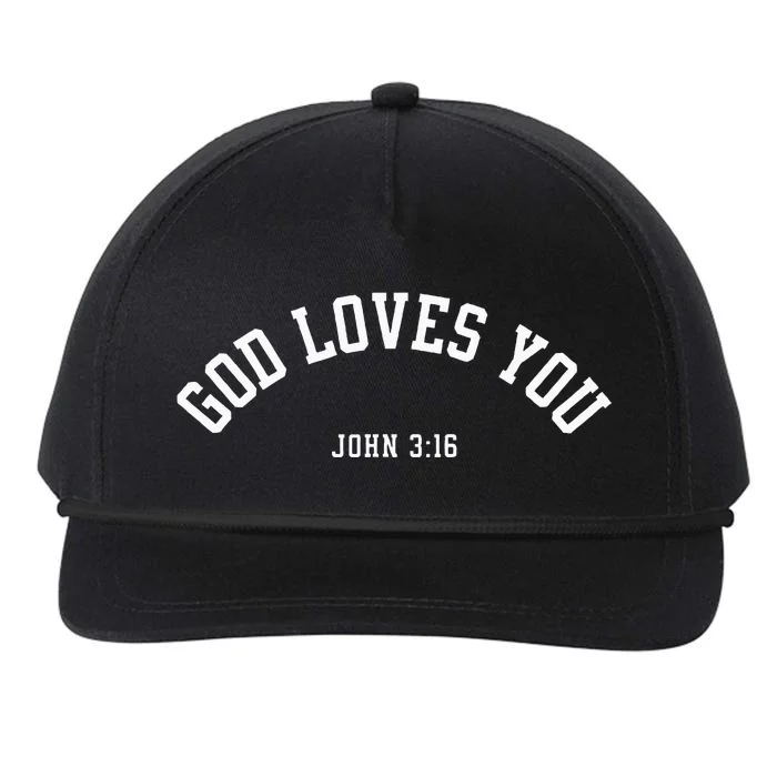 God Loves You John 316 Christian Inspirational Faith Based Snapback Five-Panel Rope Hat