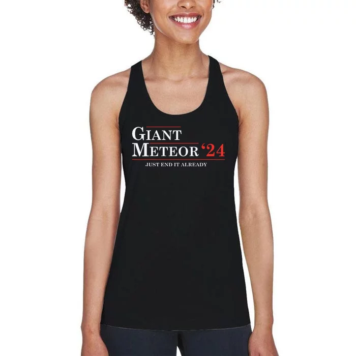 Giant Meteor 24 Election 2024 Funny Women's Racerback Tank