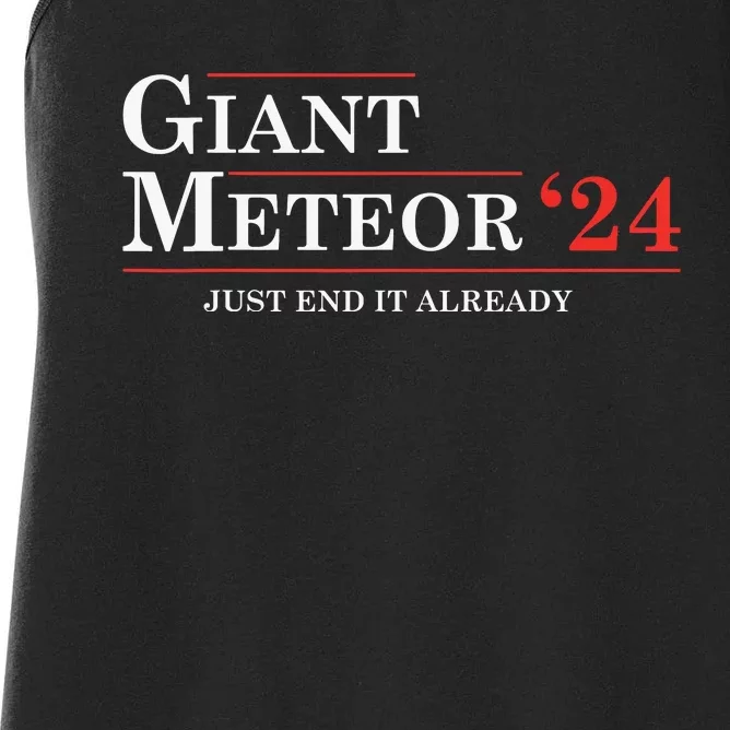 Giant Meteor 24 Election 2024 Funny Women's Racerback Tank