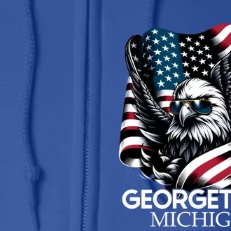 Georgetown Michigan 4th Of July Usa American Flag Gift Full Zip Hoodie