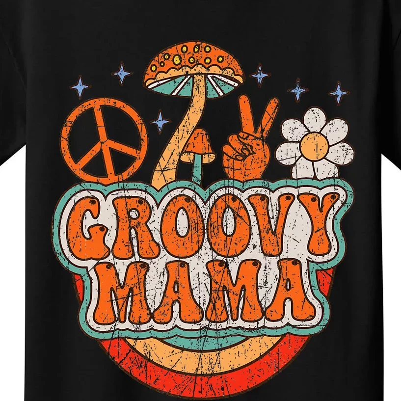 Groovy Mama 70s Aesthetic Nostalgia 1970S Retro Mom Kids T-Shirt