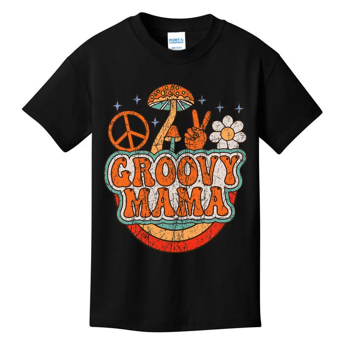 Groovy Mama 70s Aesthetic Nostalgia 1970S Retro Mom Kids T-Shirt