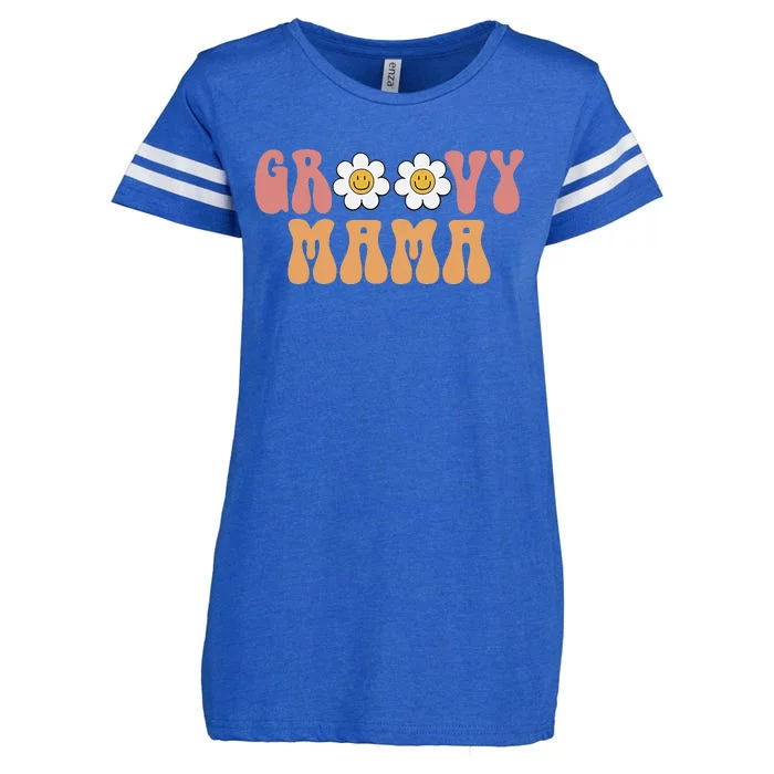 Groovy Mama 70s Aesthetic Design Enza Ladies Jersey Football T-Shirt