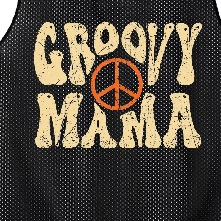 Groovy Mama 70s Aesthetic Nostalgia 1970's Retro Mom Mesh Reversible Basketball Jersey Tank