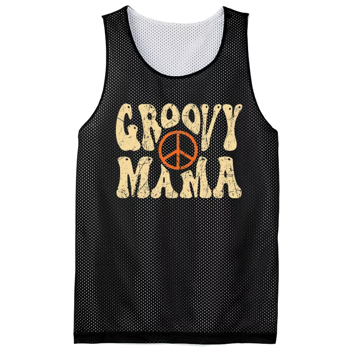 Groovy Mama 70s Aesthetic Nostalgia 1970's Retro Mom Mesh Reversible Basketball Jersey Tank