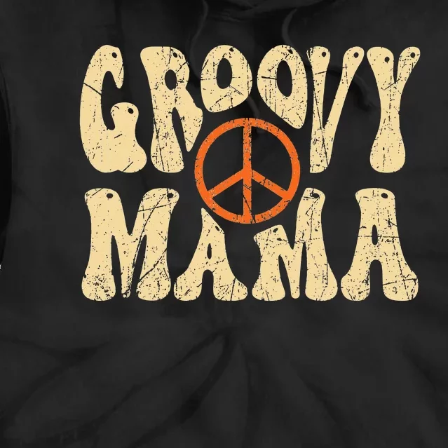 Groovy Mama 70s Aesthetic Nostalgia 1970's Retro Mom Tie Dye Hoodie