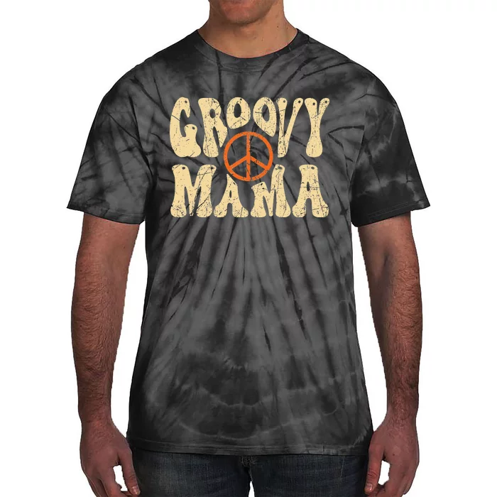 Groovy Mama 70s Aesthetic Nostalgia 1970's Retro Mom Tie-Dye T-Shirt