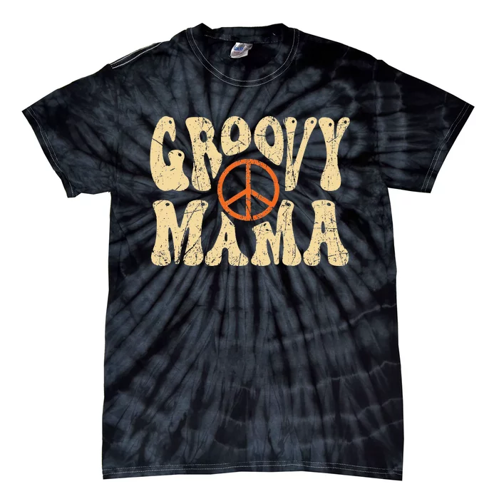 Groovy Mama 70s Aesthetic Nostalgia 1970's Retro Mom Tie-Dye T-Shirt