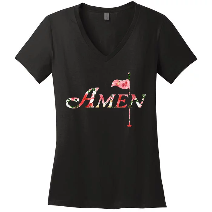 Golf Masters Amen Azalea Women's V-Neck T-Shirt