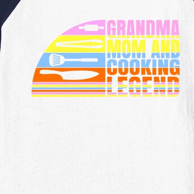 Grandma Mom And Cooking Legend Cook Cooking And Chef Gift Baseball Sleeve Shirt