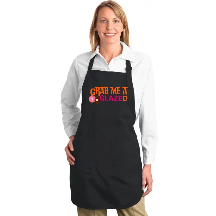 Grab Me A Glazed Funny Doughnut Full-Length Apron With Pocket