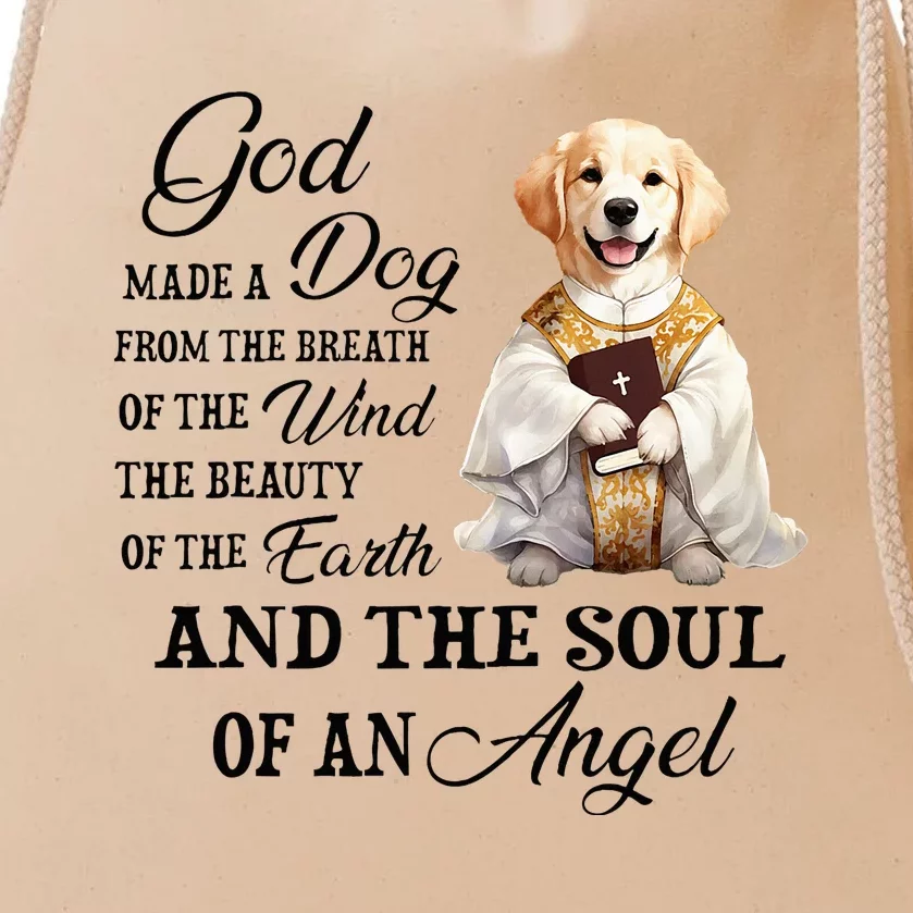 God made a dog from the breath of the wind Drawstring Bag