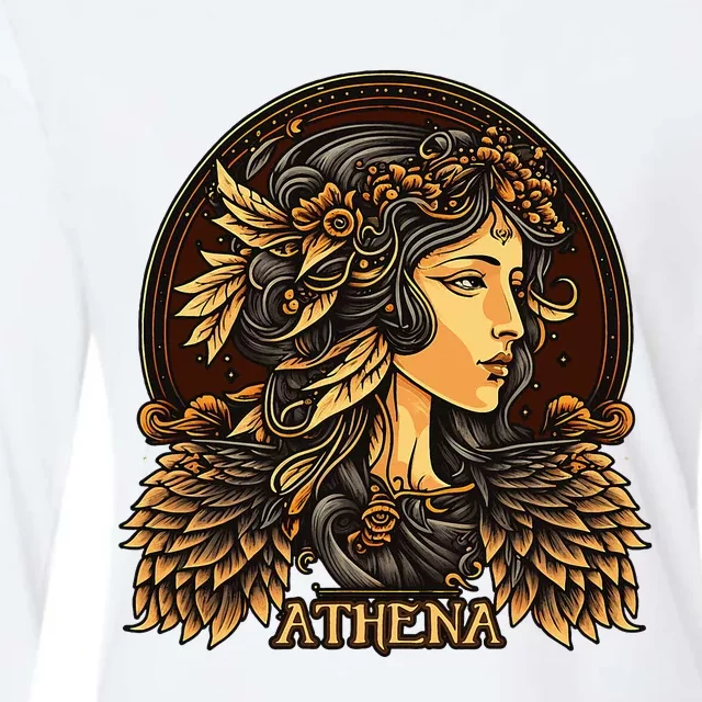 Greek Mythology Ancient Goddess Athena Olympian Deity Womens Cotton Relaxed Long Sleeve T-Shirt