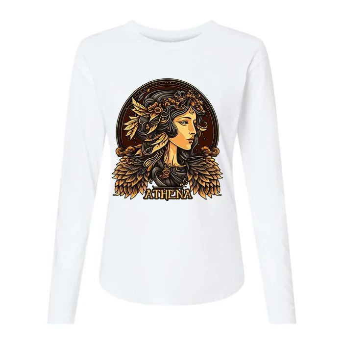 Greek Mythology Ancient Goddess Athena Olympian Deity Womens Cotton Relaxed Long Sleeve T-Shirt