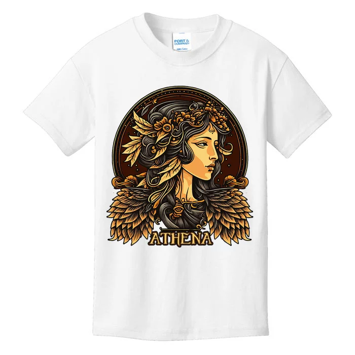 Greek Mythology Ancient Goddess Athena Olympian Deity Kids T-Shirt