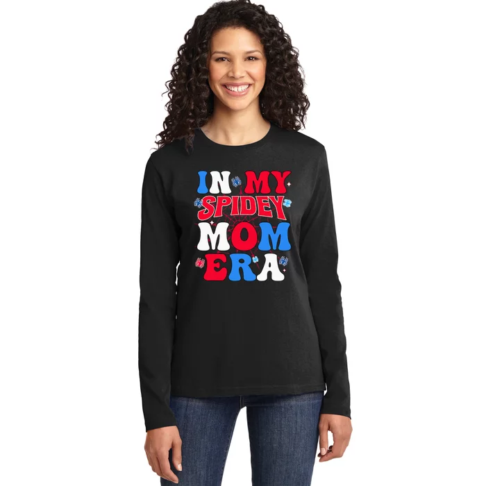 Groovy Mama And Daddy Spidey Mom In My Mom Era Ladies Long Sleeve Shirt